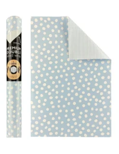 Simson White Dotty Pattern On Blue Roll Wrap