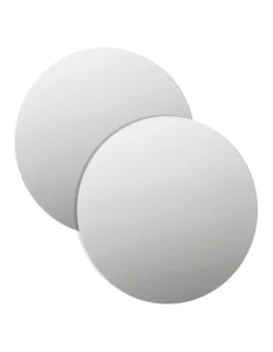 Round Decorative Mirrors 30cm Set Of 2 In Silver