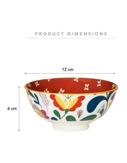Floral Porcelain Polish Rice Bowls Set Of 6 In Multi -Furniture Series Store 954962920 3 720x928