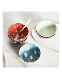 Floral Porcelain Polish Rice Bowls Set Of 6 In Multi -Furniture Series Store 954962920 5 720x928