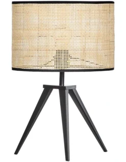 Porto Table Lamp 45cm In Natural/Black