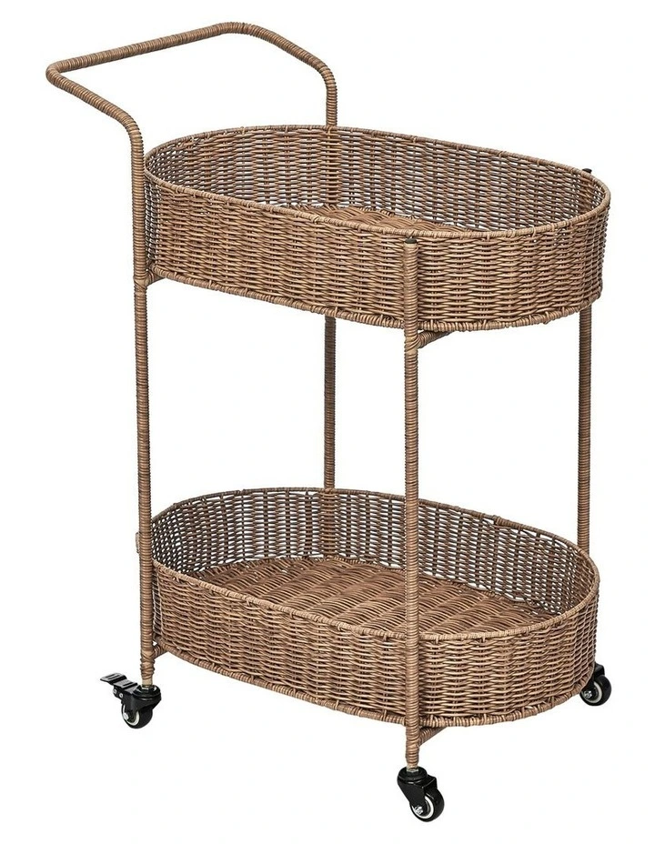 Soda Rattan Bar Cart In Natural 3 Soda Rattan Bar Cart In Natural