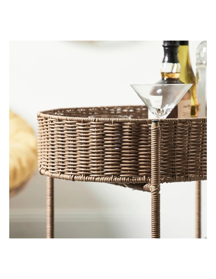 Soda Rattan Bar Cart In Natural 6 Soda Rattan Bar Cart In Natural - Image 4