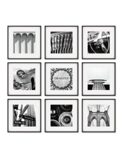 Square Frame Pack Of 9 In Black