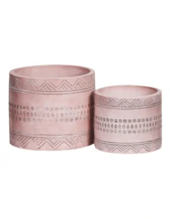 Idaho Terracotta Planter Pots Set Of 2 In Pink