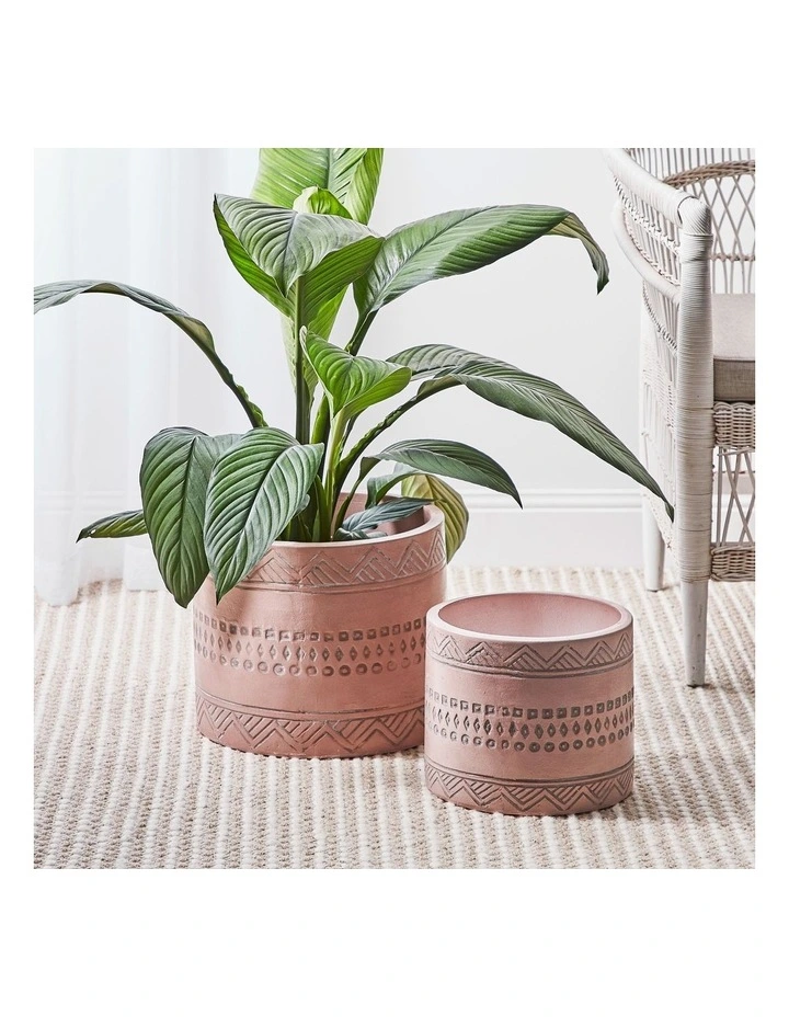 Idaho Terracotta Planter Pots Set Of 2 In Pink 4 Idaho Terracotta Planter Pots Set Of 2 In Pink - Image 2