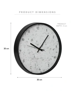 Siena Round Silent Non-Ticking Wall Clock 30cm In Black -Furniture Series Store 955003510 3 720x928