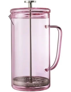 Glass Coffee Press 1L In Pink