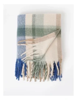 Check Faux Mohair Throw 130x180cm In Multi