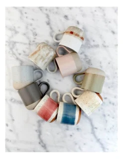 Solace Mediterranean Clay Mug With Reactive Glaze 350ml In White -Furniture Series Store 957991330 3 720x928