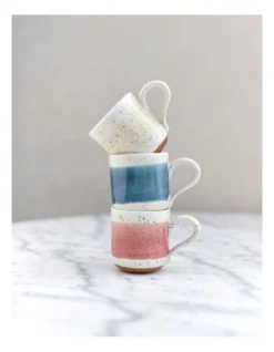 Solace Mediterranean Clay Mug With Reactive Glaze 350ml In White -Furniture Series Store 957991330 4 720x928