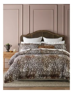 Beatrix Leopard Quilt Cover Set In Natural