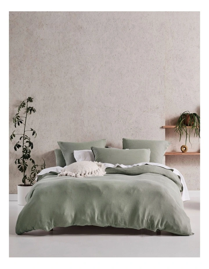 Linen House Elysian Quilt Cover Set In Sage 3 Linen House Elysian Quilt Cover Set In Sage