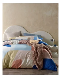 Billie Geometric Printed Stonewashed Cotton Quilt Cover Set In Multi