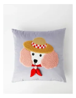 Coco Poodle Cushion 45x45cm In Pink