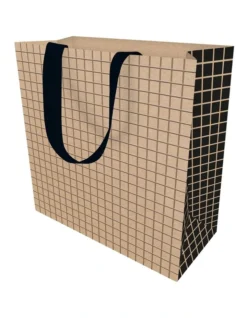 Simson Mega Size Embossed Checkerboard On Kraft Gift Bag