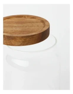 Glass Storage Jar With Acacia Lid 700ml In Clear -Furniture Series Store 961810480 3 720x928