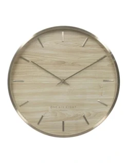 Avalon 40cm Wooden Silent Wall Clock In Brown