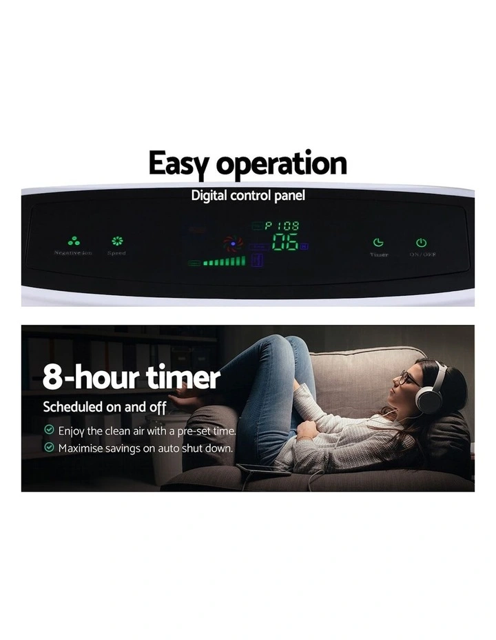 Air Purifier Odour Sensor HEPA Filter In White 5 Air Purifier Odour Sensor HEPA Filter In White - Image 3