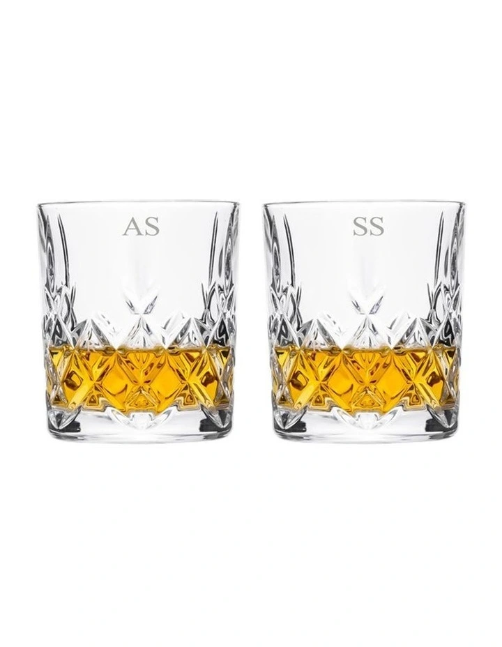Personalised Mayfair Whiskey DOF Set Of 2 No Gift Box In Clear 3 Personalised Mayfair Whiskey DOF Set Of 2 No Gift Box In Clear