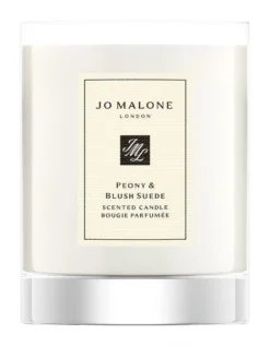 Peony And Blush Suede Travel Candle