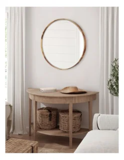 Round Acacia Wood Mirror 70cm In Natural -Furniture Series Store 978398650 4 720x928
