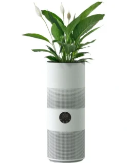 Tower Air Purifier With Planter In White