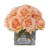 Silk Orange Roses Arrangement In Fake Water