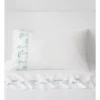 Kids Mushroom Garden Embroidered Flat Sheet Set In White