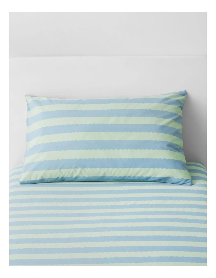 Wiggle Stripe Sheet Set In Mint 3 Wiggle Stripe Sheet Set In Mint