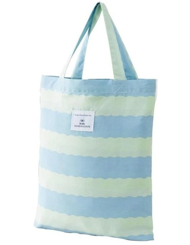 Wiggle Stripe Sheet Set In Mint 6 Wiggle Stripe Sheet Set In Mint - Image 4