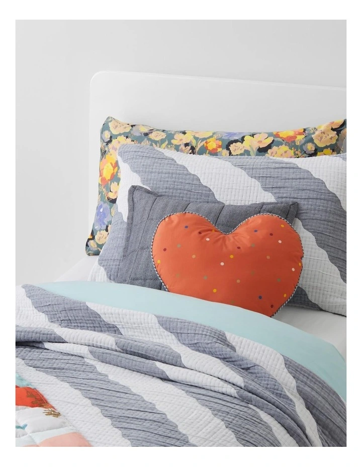 Kids Zinnea Bedcover In Grey/White 3 Kids Zinnea Bedcover In Grey/White