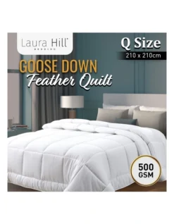 Goose Down Feather 500GSM Comforter Doona Queen In White -Furniture Series Store 989374870 3 720x928