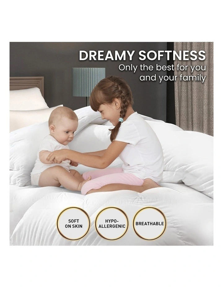 Goose Down Feather 800GSM Comforter Doona King In White 9 Goose Down Feather 800GSM Comforter Doona King In White - Image 7